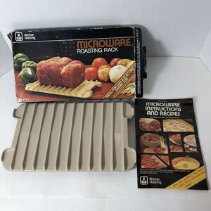 Anchor Hocking Microware Roasting Rack PM 479-T1 11.25"x6 5/8"‎ Beige Vintage B4